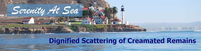 Photo of ashes scattering off Point Loma